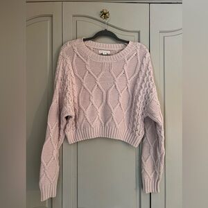 Aeropostale Ballet Pink Women’s Medium Cableknit Cropped Sweater